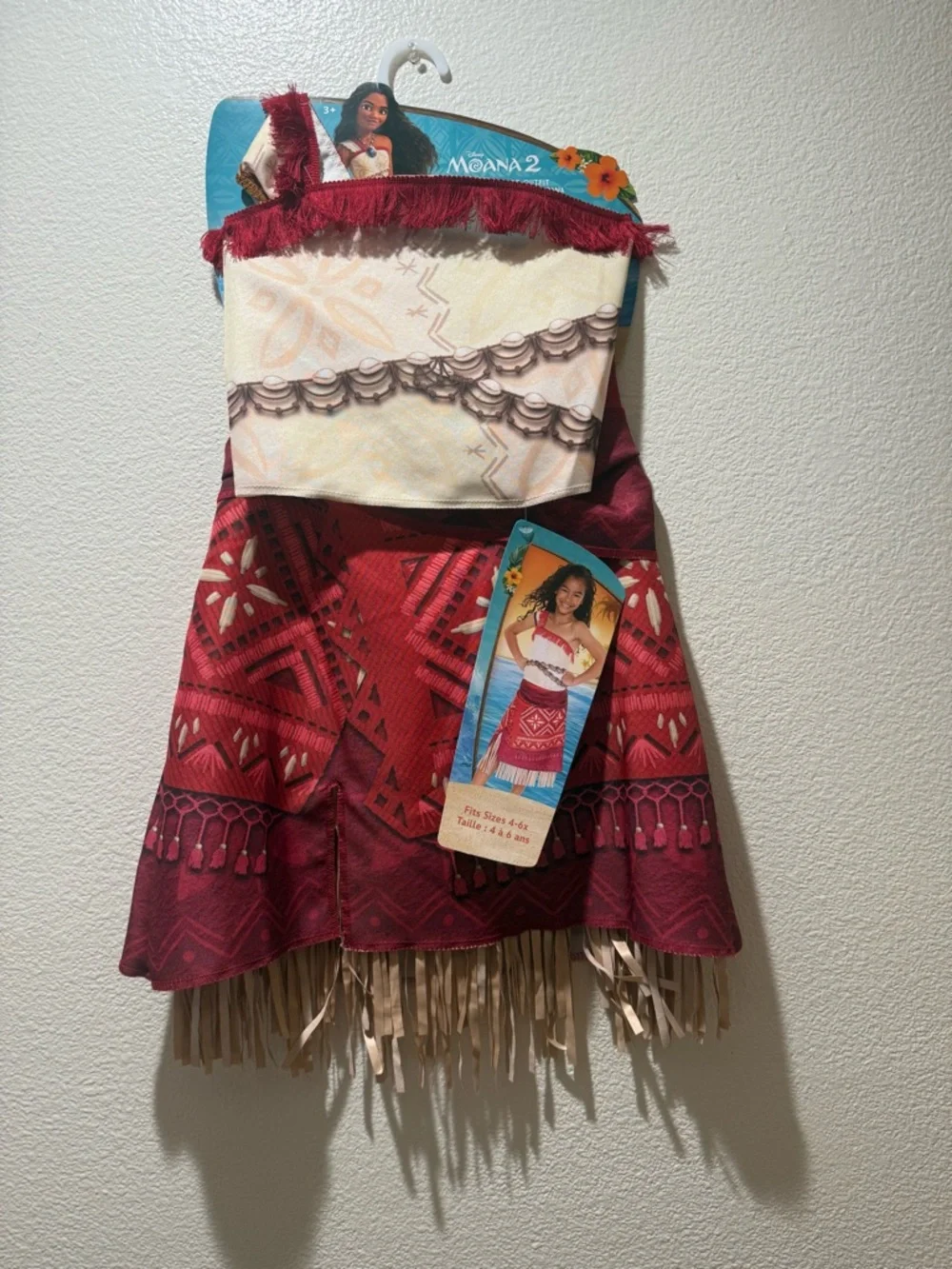 Disney Moana 2 Inspired Girls' Red Fringe Costume Dress NWTS - Picture 2 of 13